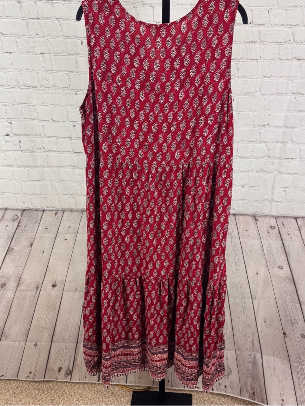 Beachlunchlounge Red Paisley Sleeveless Maxi Sundress Size XL - Picture 5 of 6